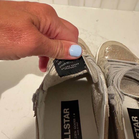 Golden Goose Ball Star Low Top Sneaker Nordstrom Exclusive Natural/ Gold/ Grey - Picture 6 of 8